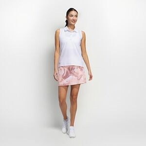 adidas Ultimate365 Skort Women's XS Powder Coral Geometric Golf Performance